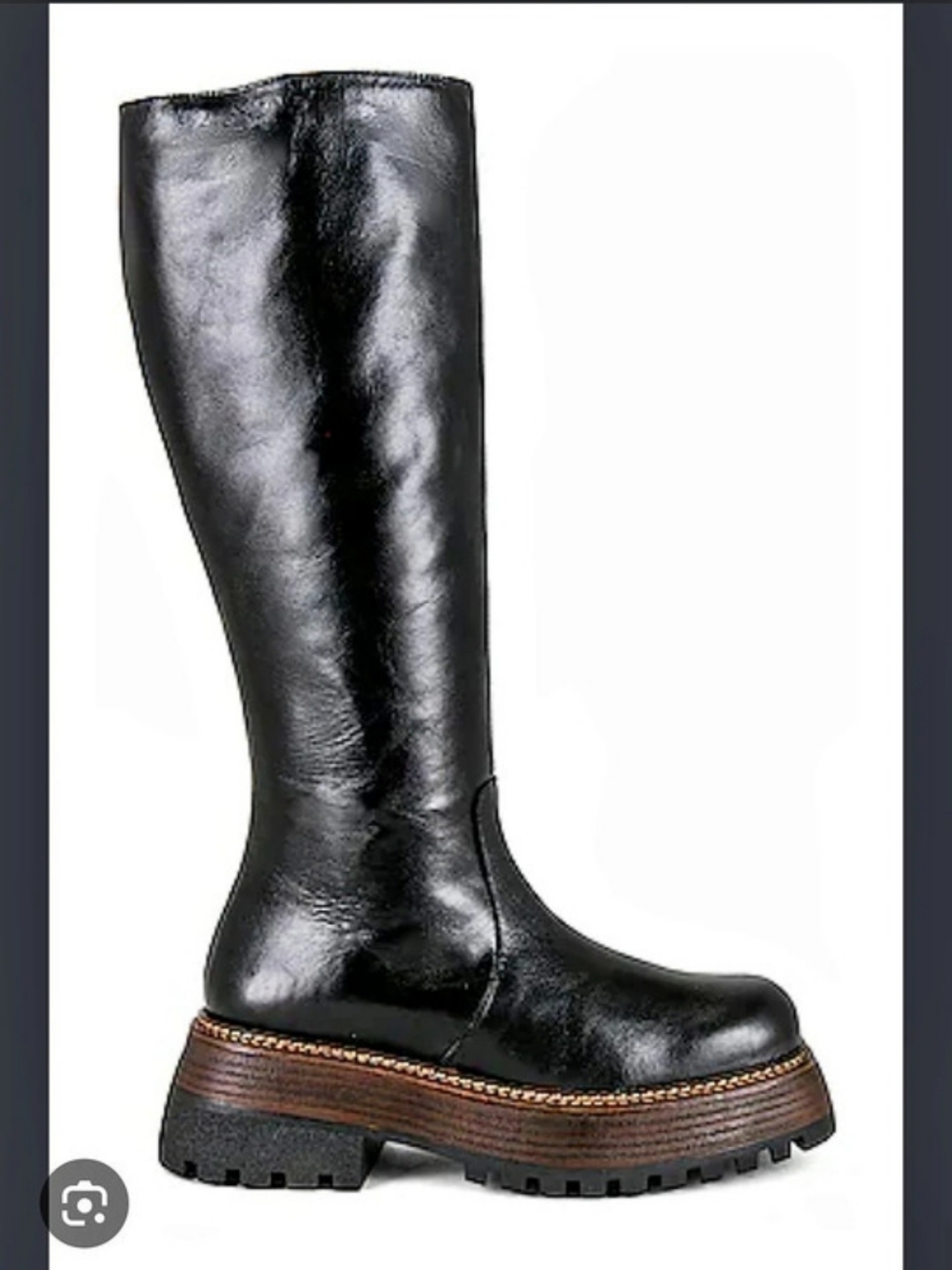Free People Rhodes Black High Platform Boots